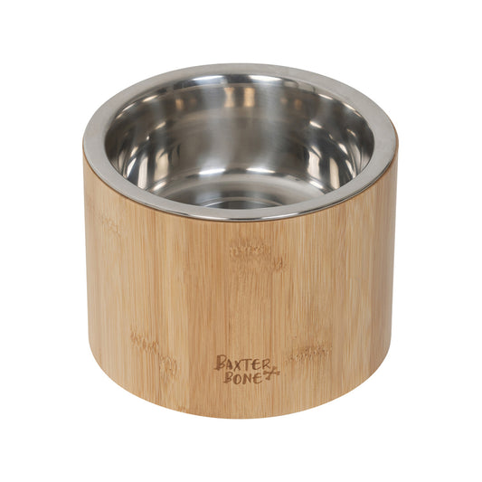 Baxter Bone Bamboo Elevated Pet Bowl Medium