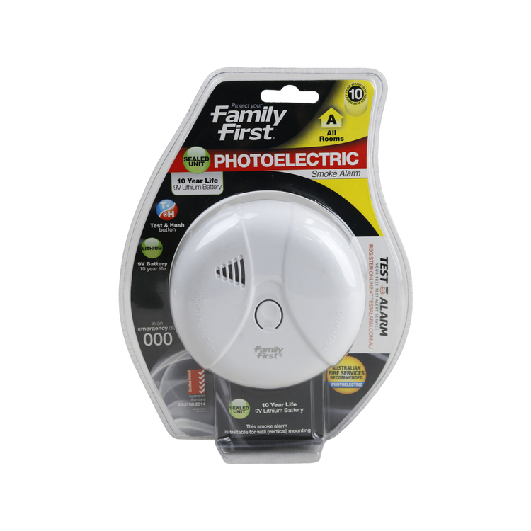 Family First 10 Year Lithium Photoelectric Smoke Alarm