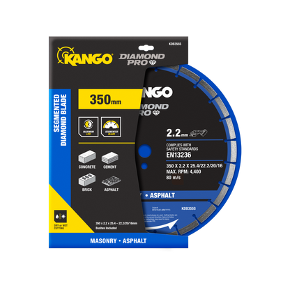Kango Segmented Diamond Saw Blade - 350mm - Diamond - Dry/Wet Cutting