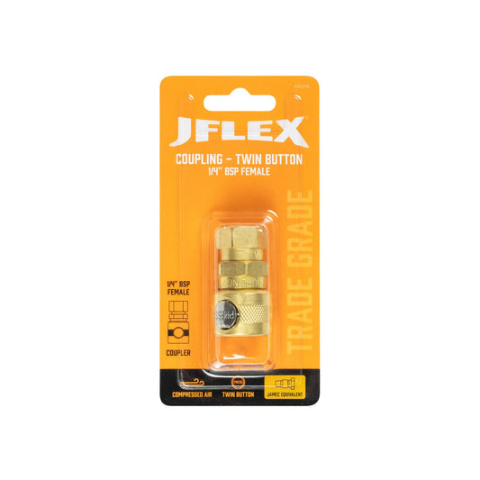 Jflex BSP Female Jamec Twin Button Coupling - 1/4" - 30 cfm