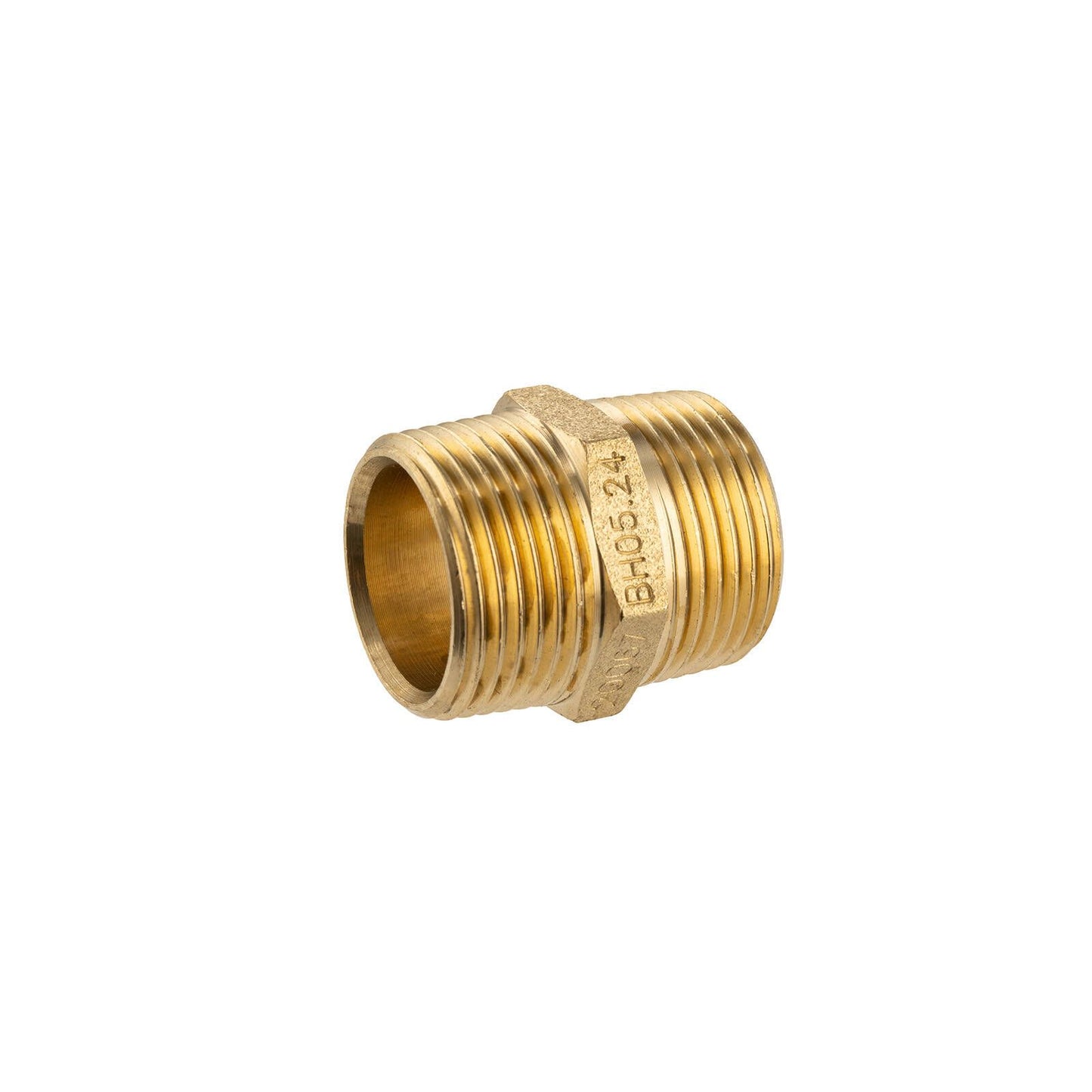 Brasshards Brass Threaded Hexagon Nipple - 20mm