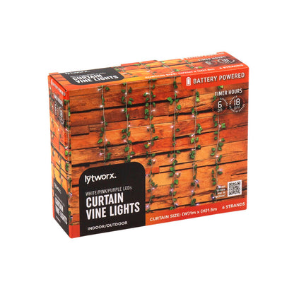 Lytworx Curtain Vine Lights - 1m x 1.5m - 6 Strands