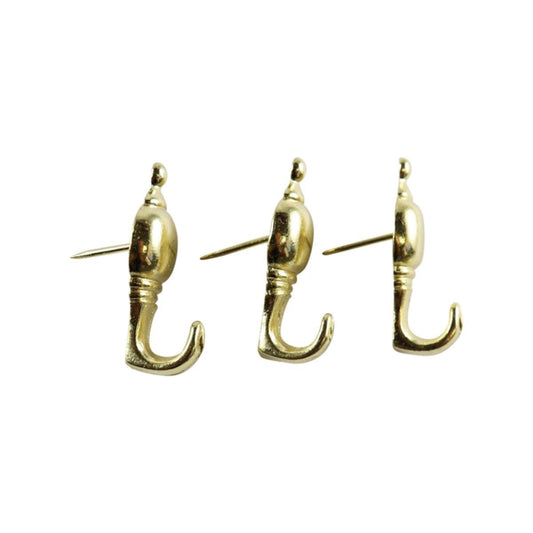 Everhang Brass Plated Picture Hanging Push Pin 3 Pack Easy Install