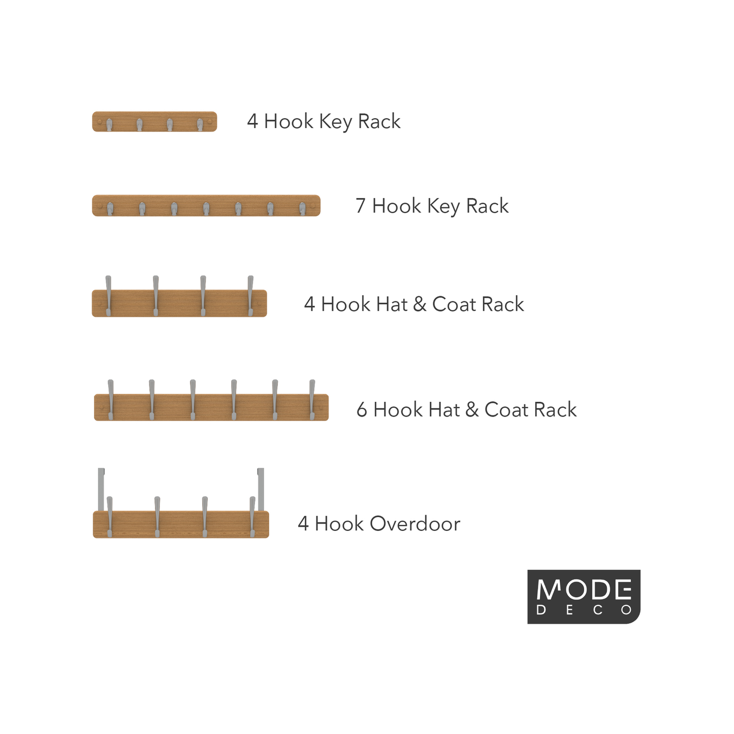 Mode Over Door Hanger - 4 Hooks - 450 x 70mm