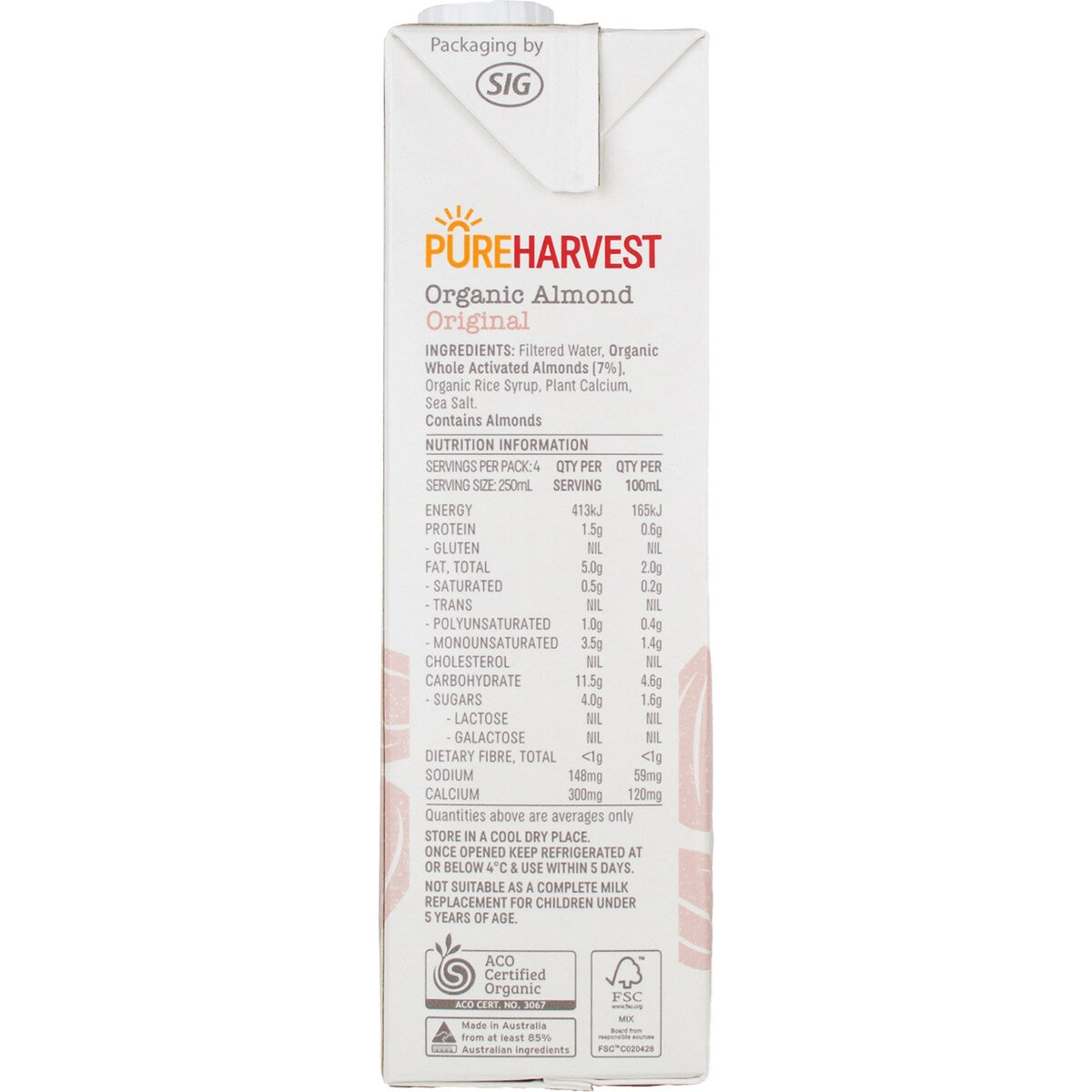 Pureharvest Organic Almond Milk 1l