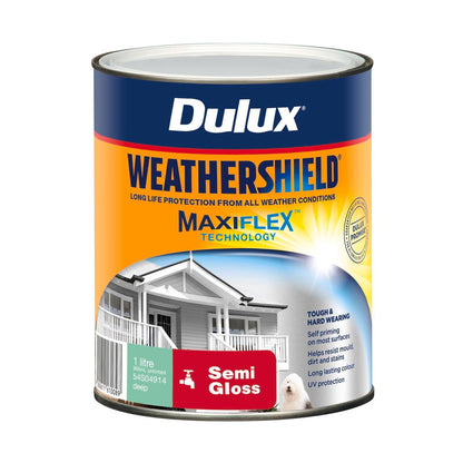 Dulux Weathershield Semi Gloss Deep Exterior Paint - 1L