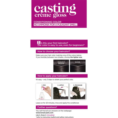 L'oreal Paris Casting Creme Gloss 200 Ebony Black Each
