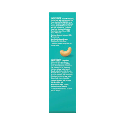 Nice & Natural Nut Bars Peanut & Cashew With Milk Choc Multipack Snacks 6 Pack - 192g