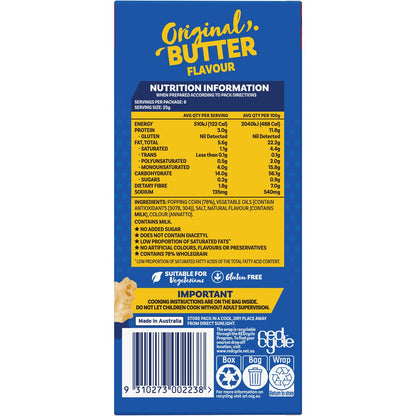Poppin Microwave Popcorn Butter Mini Snack Size 50g X 4 Pack