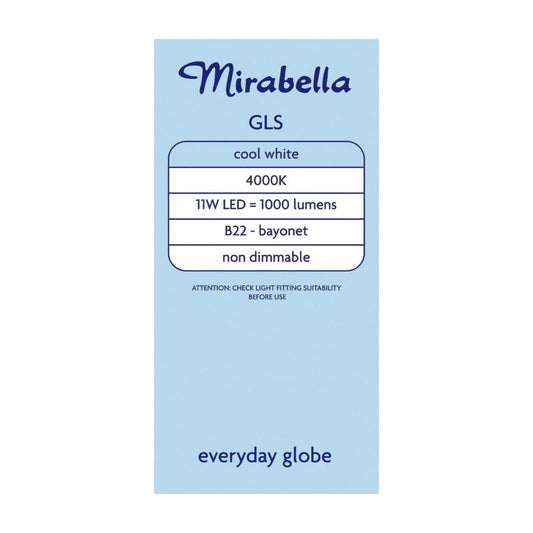 Mirabella Led Globe Gls Bayonet Cap 11 Watt Cool White - 1 each
