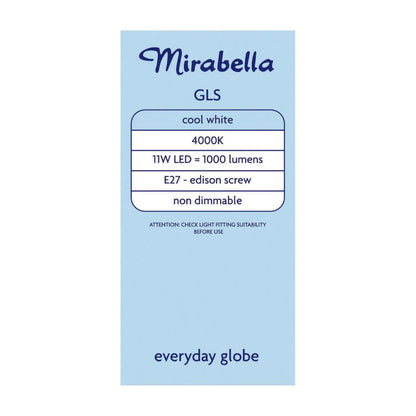 Mirabella Led Globe Gls Edison Screw 11 Watt Cool White - 1 each