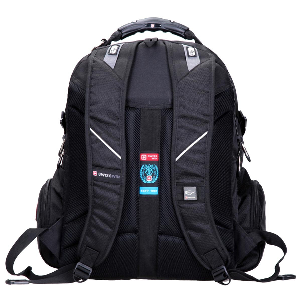 Swisswin Laptop Backpack SW9801 Black Weather Resistant 37L