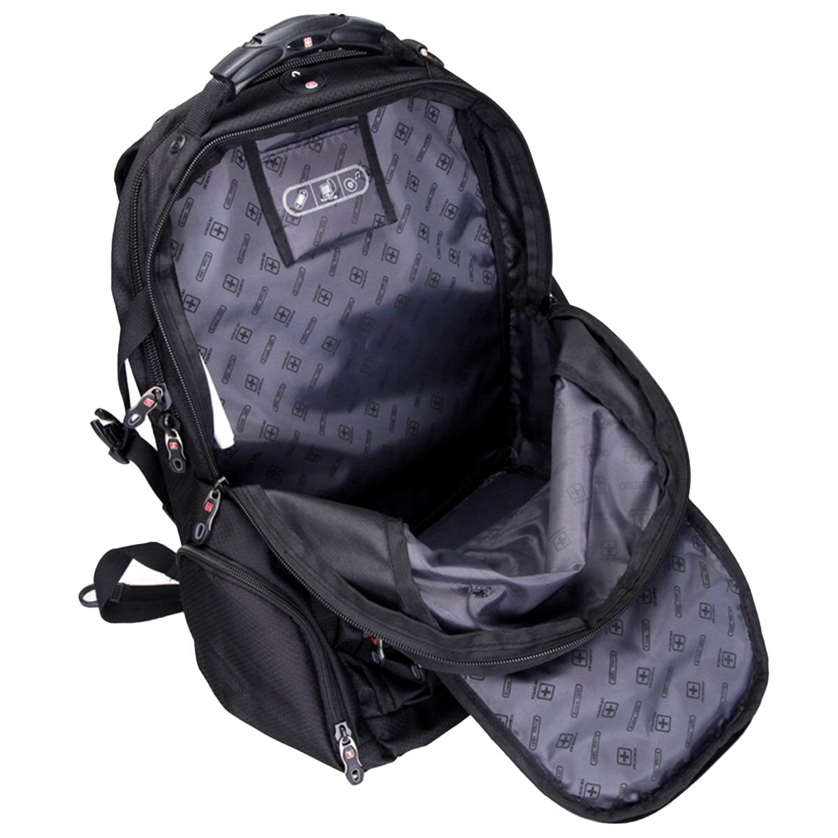 Swisswin Laptop Backpack SW9801 Black Weather Resistant 37L