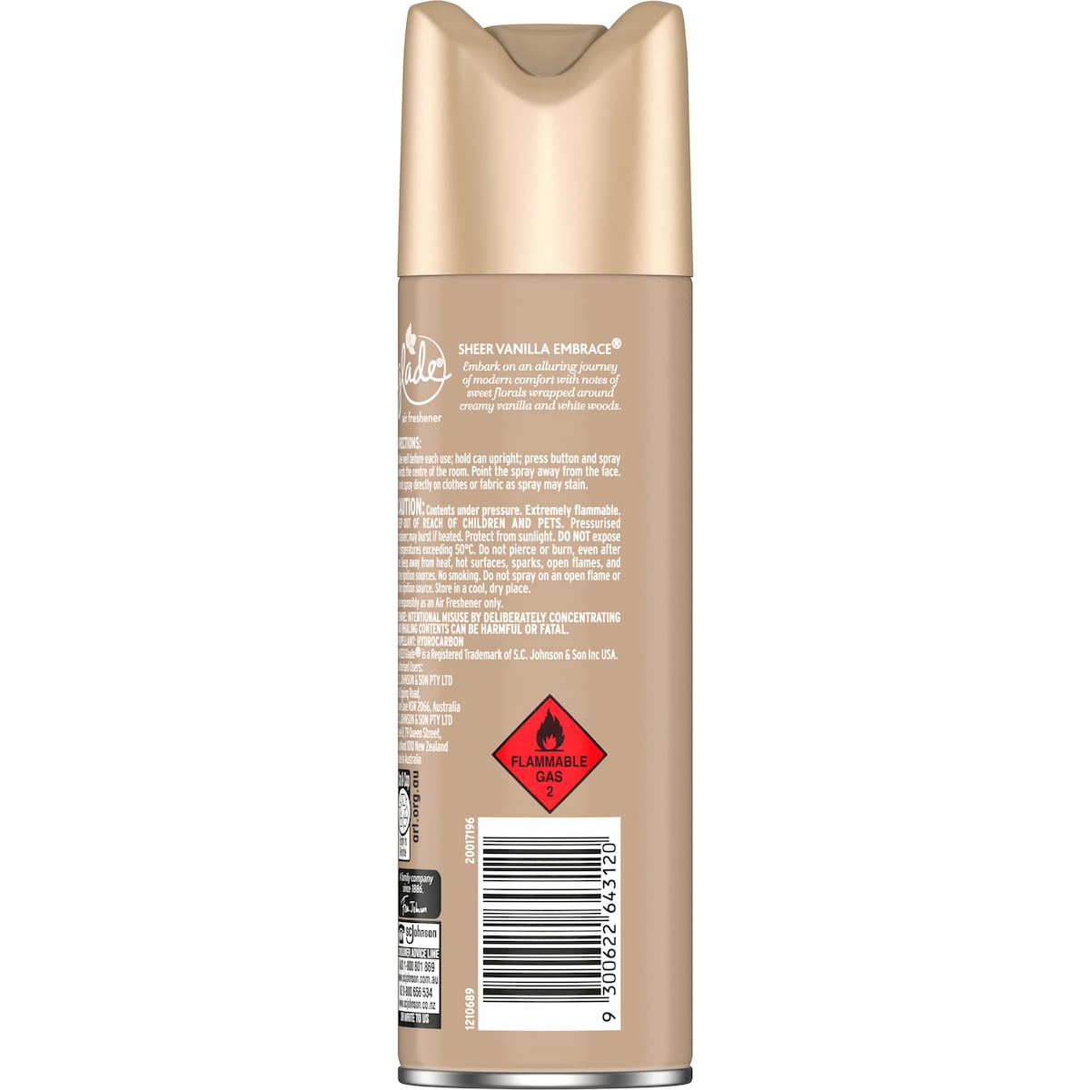 Glade Air Freshener Sheer Vanilla Embrace 200g