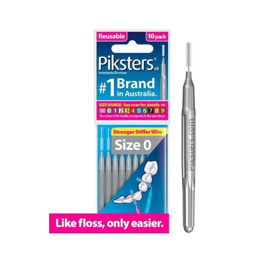Piksters Interdental Brushes Grey Size 0 - 10 pack