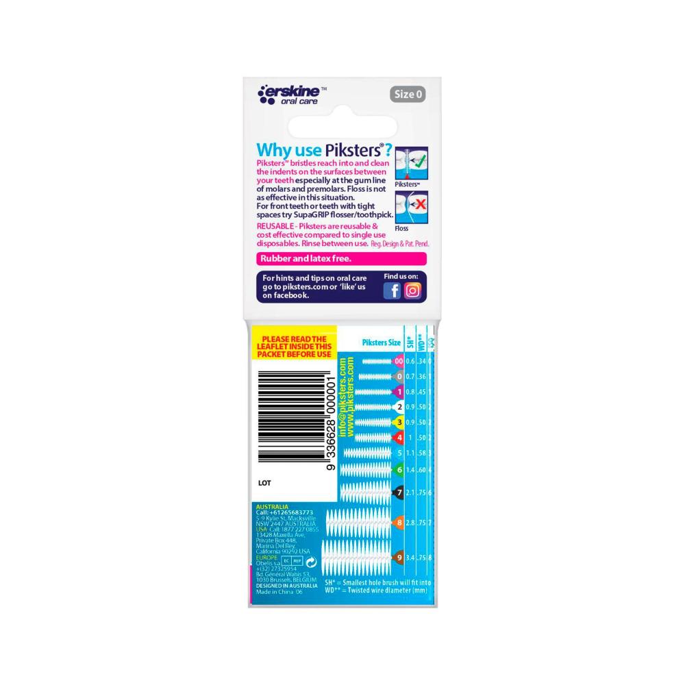 Piksters Interdental Brushes Grey Size 0 - 10 pack