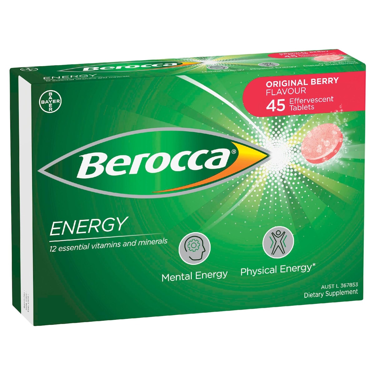 Berocca Vitamin B & C Original Berry Flavour Energy 45 pack