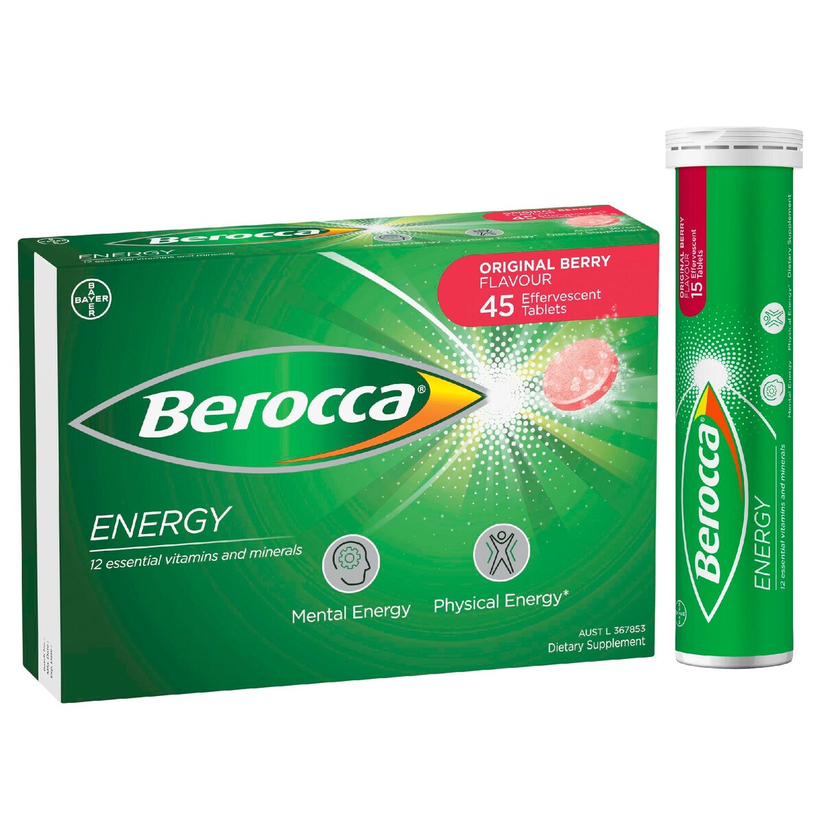 Berocca Vitamin B & C Original Berry Flavour Energy 45 pack