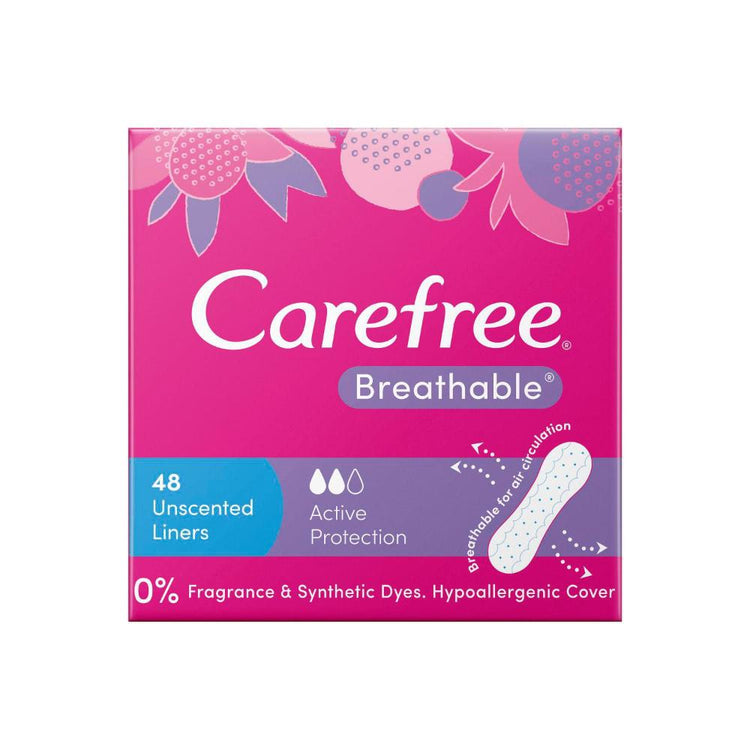 Carefree Breathable Unscented Liners - 48 pack