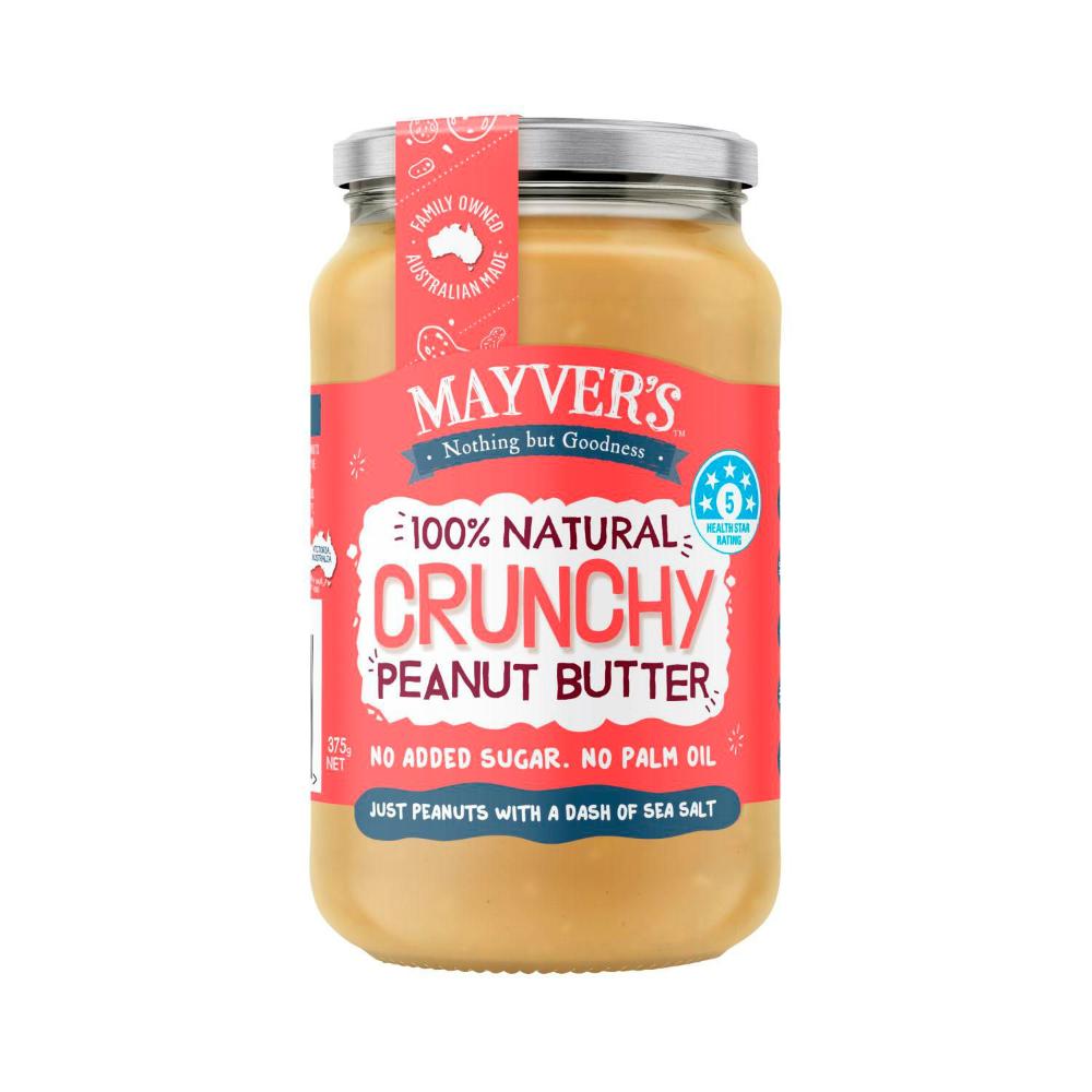 Mayver's Crunchy Natural Peanut Butter - 375g