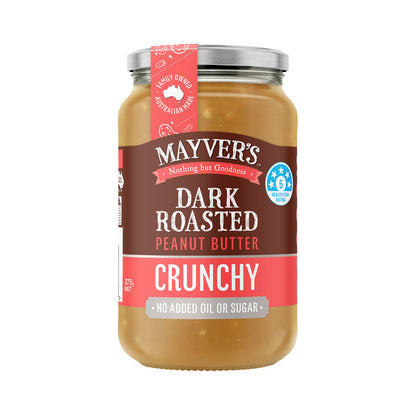 Mayver's Crunchy Dark Roast Natural Peanut Butter - 375g
