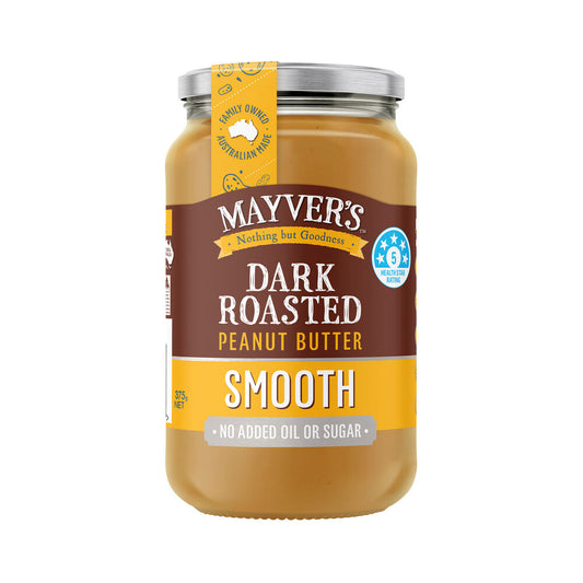 Mayver's Smooth Dark Roast Natural Peanut Butter - 375g