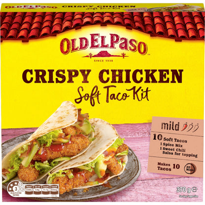 Old El Paso Taco Soft Crispy Chicken Dinner Kit Mexican Style 370g
