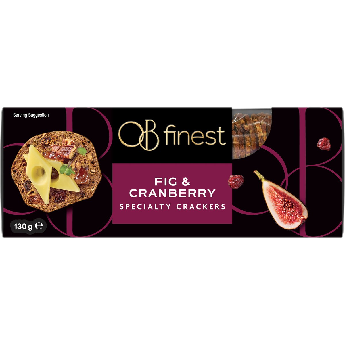 Ob Finest Crackers Fig & Cranberry 130g