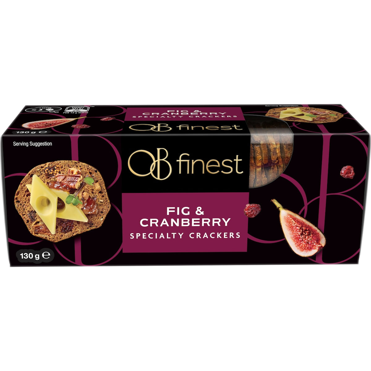 Ob Finest Crackers Fig & Cranberry 130g