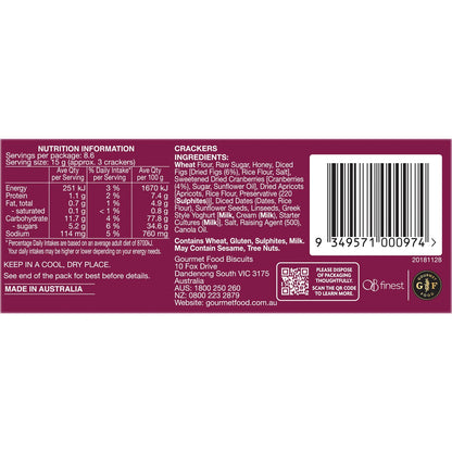 Ob Finest Crackers Fig & Cranberry 130g