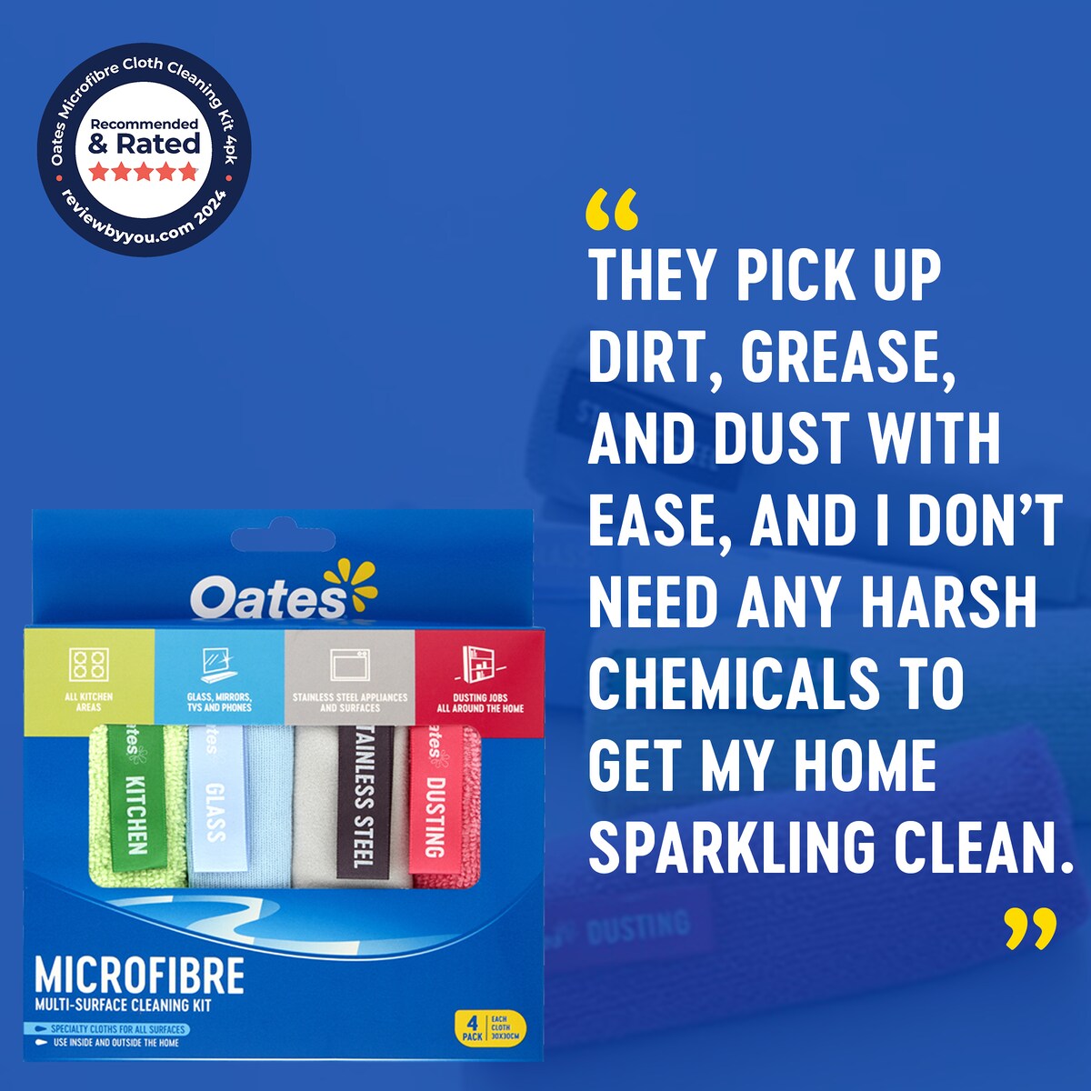 Oates Microfibre Cloth 4 pack