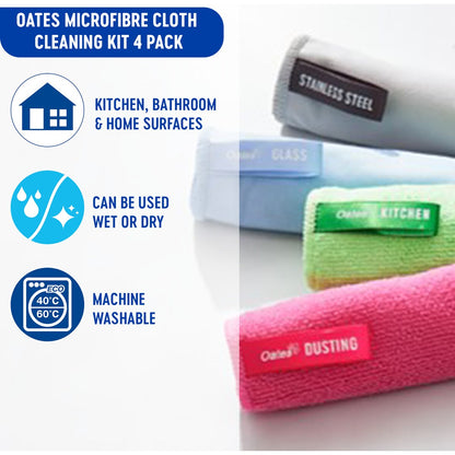Oates Microfibre Cloth 4 pack