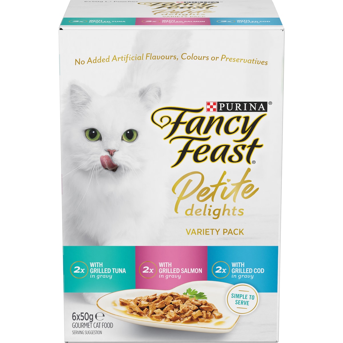 Fancy Feast Petite Delights Tuna, Salmon And Cod Cat Food 6 Pack