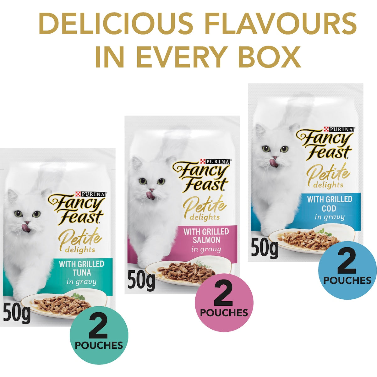 Fancy Feast Petite Delights Tuna & Cod Wet Cat Food 50g X 6 Pack