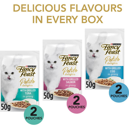 Fancy Feast Petite Delights Tuna & Cod Wet Cat Food 50g X 6 Pack