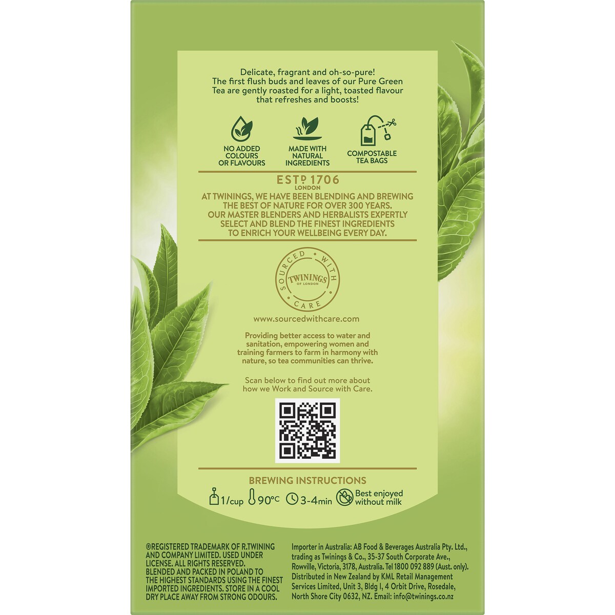 Twinings Pure Green Tea Bags 50 pack