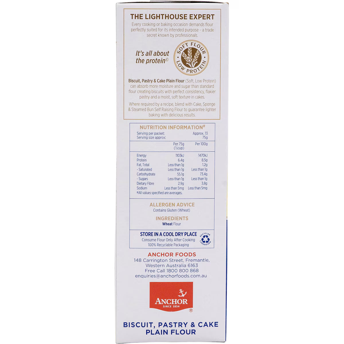 Lighthouse Biscuit, Pastry & Cake Plain Flour - 1kg