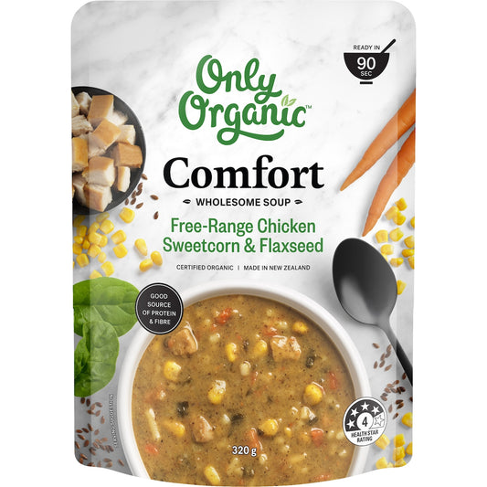 Only Organic Comfort Soup Free-range Chicken Sweetcorn & Flaxseed 320g