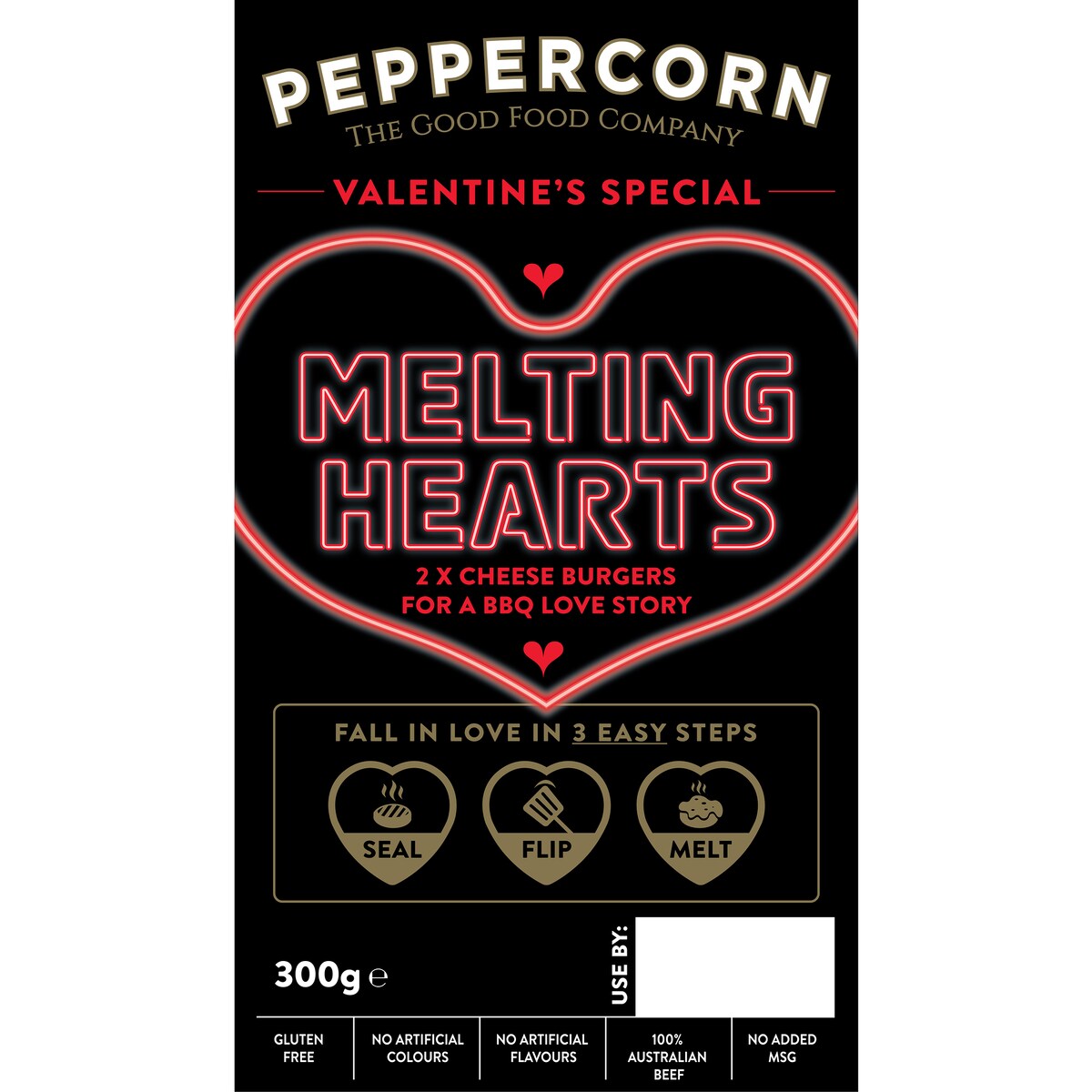 Peppercorn Melting Hearts Burger 300g