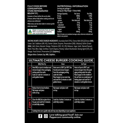 Peppercorn Melting Hearts Burger 300g