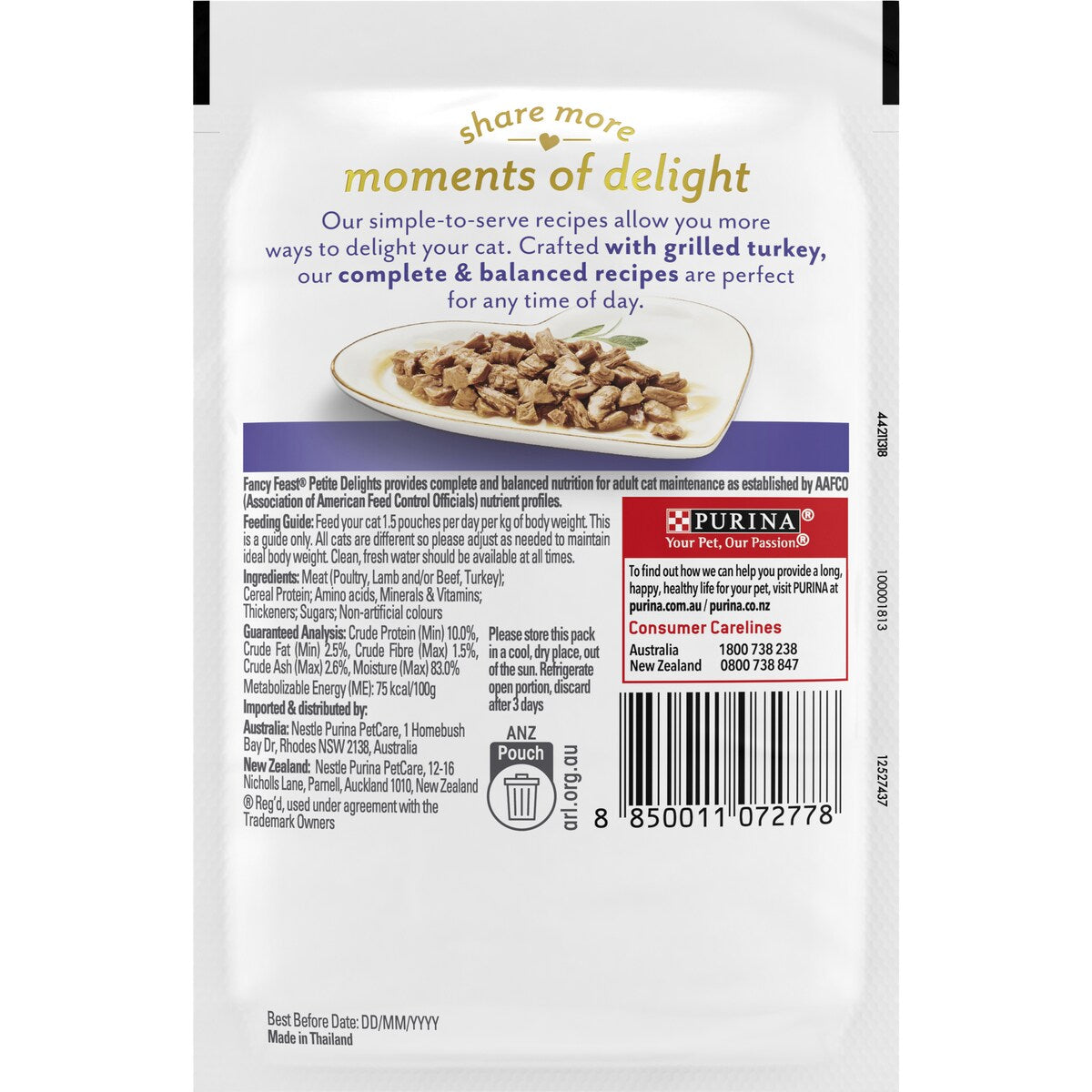 Fancy Feast Petite Delights With Grilled Turkey Cat Food 50g