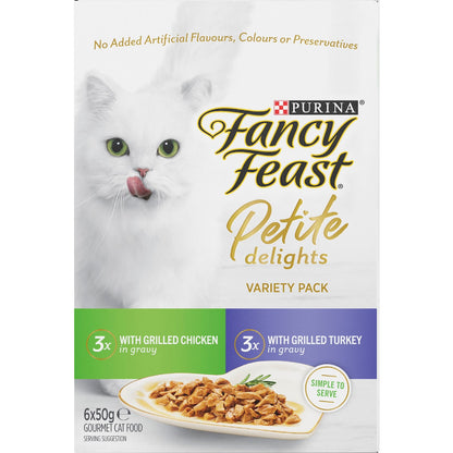 Fancy Feast Petite Delights Chicken & Turkey Wet Cat Food 50g X 6 Pack