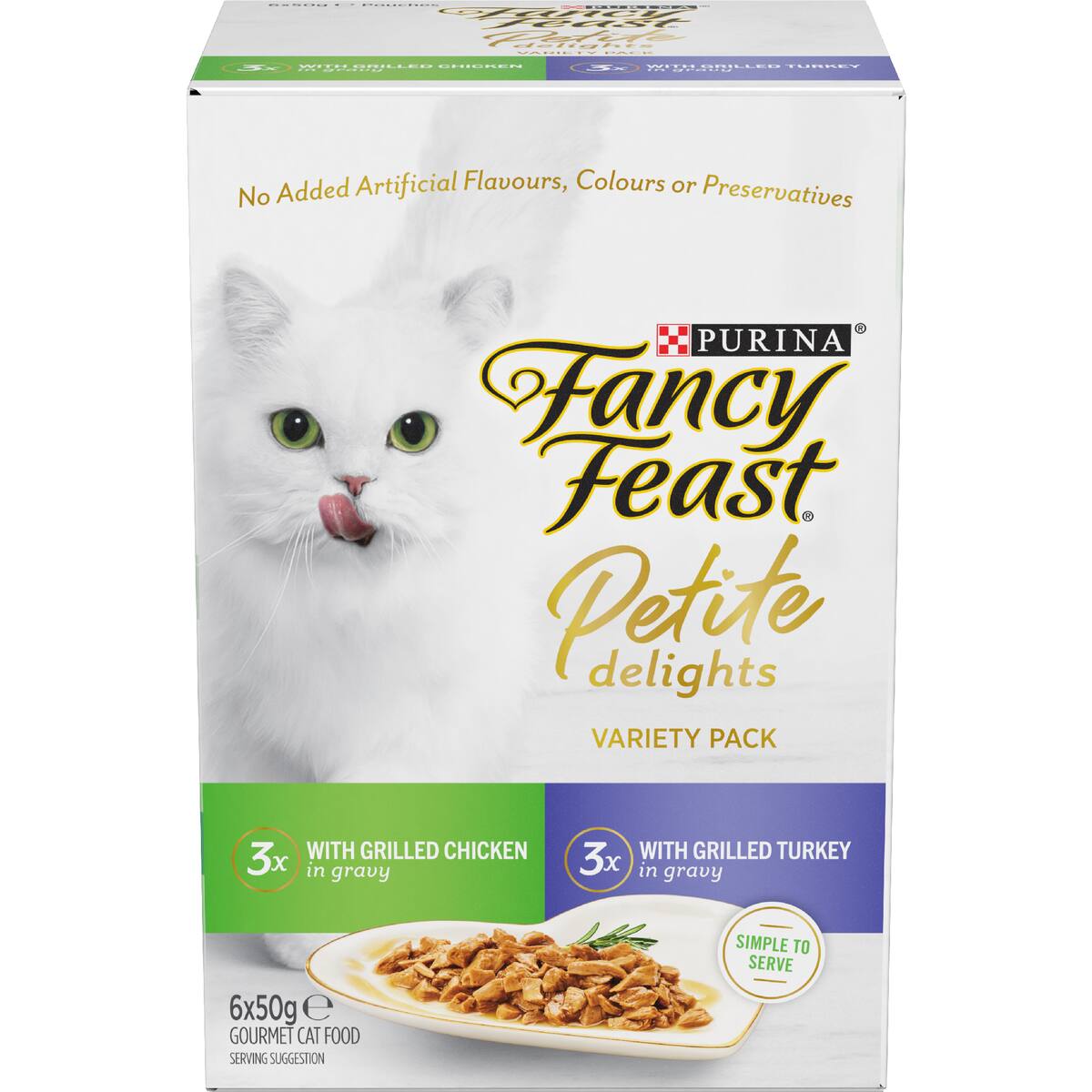 Fancy Feast Petite Delights Chicken & Turkey Wet Cat Food 50g X 6 Pack