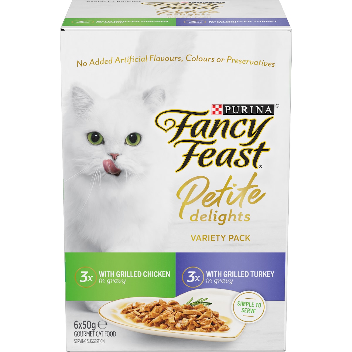 Fancy Feast Petite Delights Chicken & Turkey Wet Cat Food 50g X 6 Pack