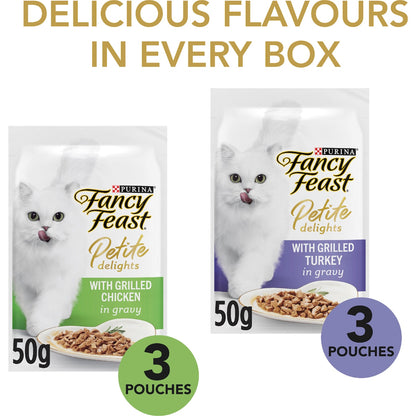 Fancy Feast Petite Delights Chicken & Turkey Wet Cat Food 50g X 6 Pack