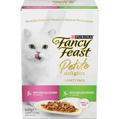 Fancy Feast Petite Delights Chicken & Salmon Wet Cat Food 50g X 6 Pack