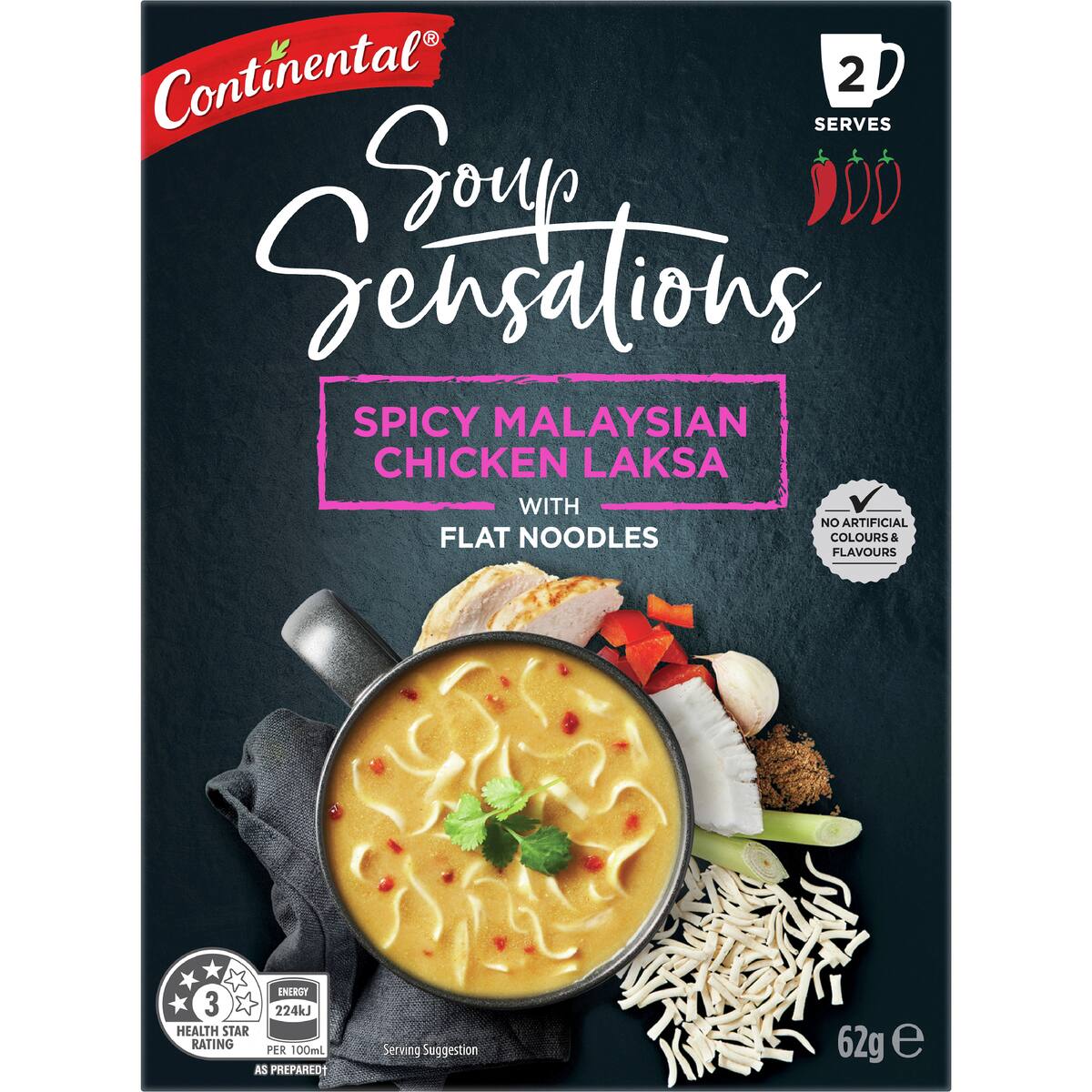 Continental Sensations Spicy Malaysian Chicken Laksa With Noodles 62g