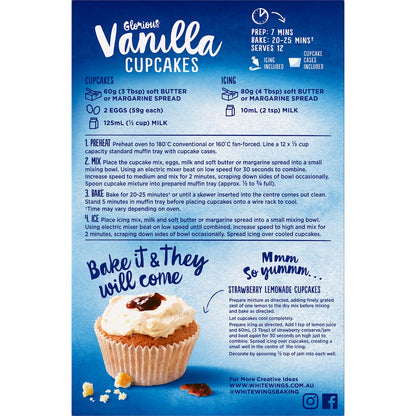 White Wings Cupcake Mix Vanilla 410g