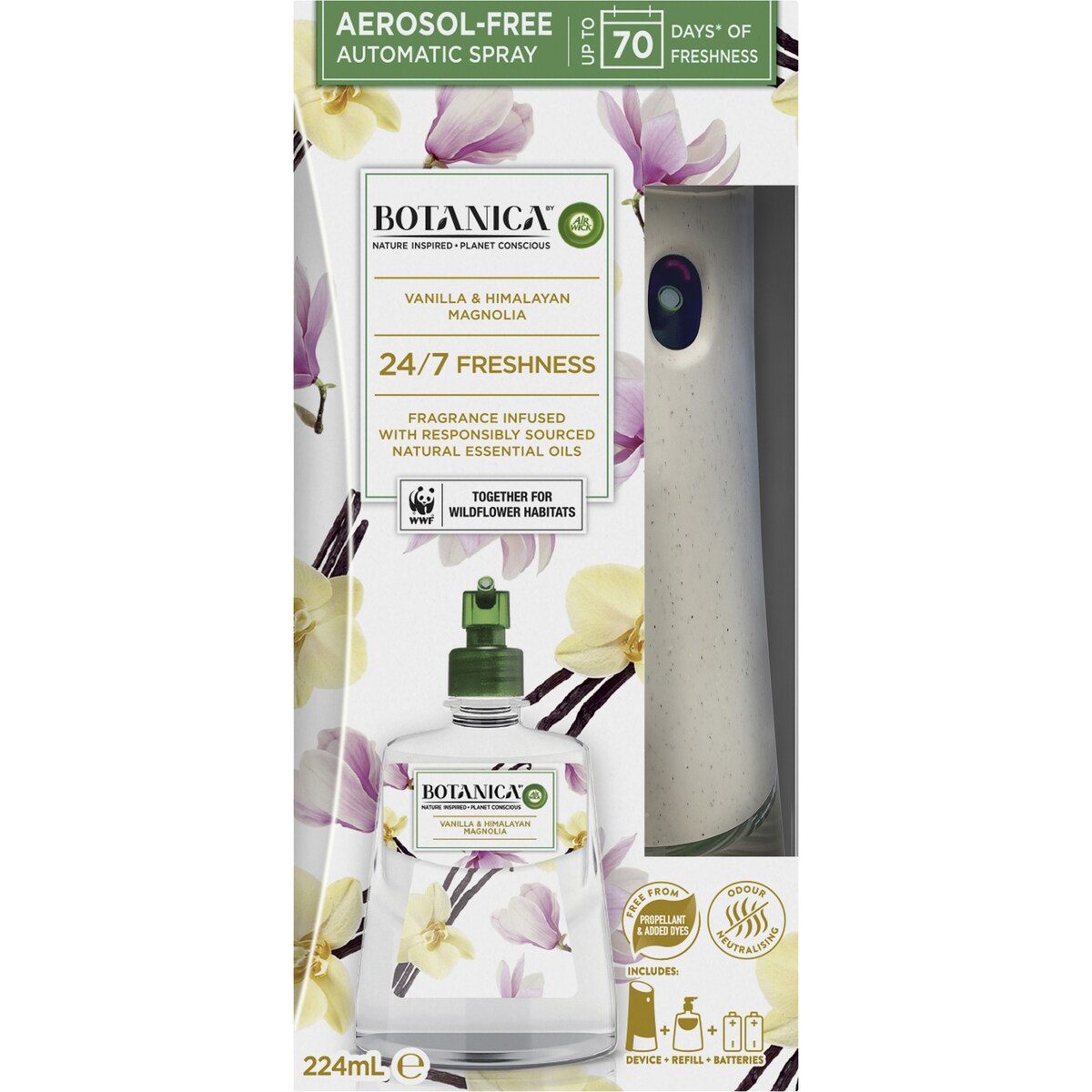 Air Wick Botanica Vanilla & Magnolia Automatic Air Freshener 224ml