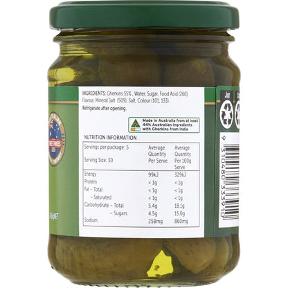 Three Threes Gherkins Sweet Spiced 260g